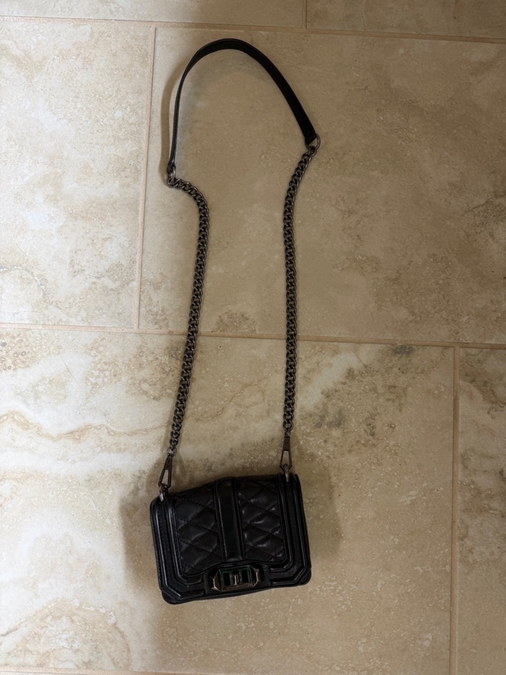 Rebecca Minkoff Black Quilted Small Chain Shoulder Bag